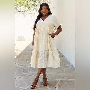 HEYSON Spring Baby Kimono Sleeve Midi Dress in Cream
